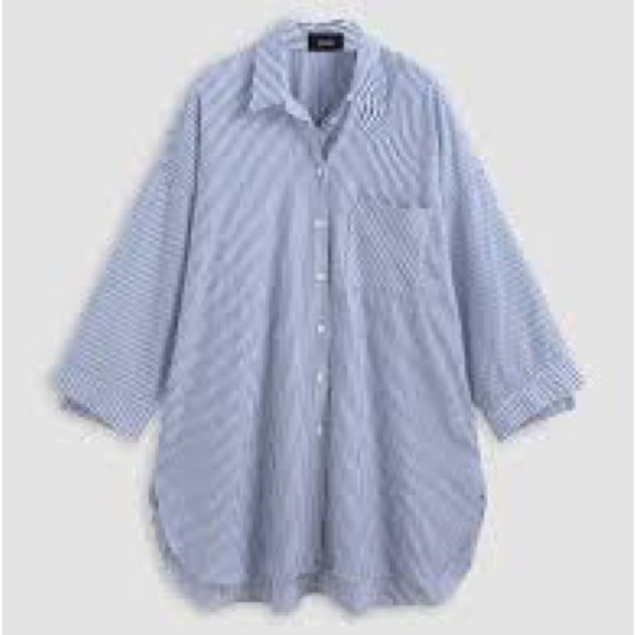 Madewell Tops - Madewell Light Blue Striped Button Down Shirt women's button-up XS Oversized